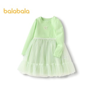 Balabala quần áo trẻ em bé gái váy trẻ em quần áo mùa thu váy lưới cho bé