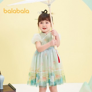 Váy Balabala Váy Bé Gái Váy Mùa Hè Đầm Công Chúa Phong Cách Trung Hoa