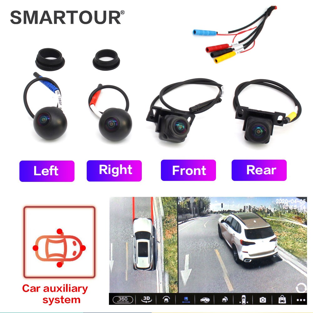 Smartour 3D 360 Độ Camera Ô Tô Surround View 4K 1080P AHD Phải + Trái + Mặt Trước + Phía Sau Hệ Thốn