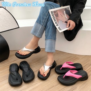  Dép xỏ ngón EVA dành cho nữ dép nâng cao đế bệt dép xỏ ngón nêm đi biển 