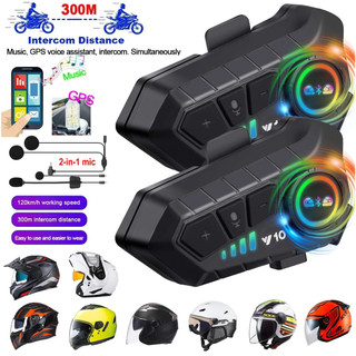 Y10 xe máy liên lạc mũ bảo hiểm tai nghe bluetooth 5.3 liên lạc cho mũ bảo hiểm stereo hands free ipx6 chống nước 2000mah moto tai nghe không dây hỗ trợ giọng nói