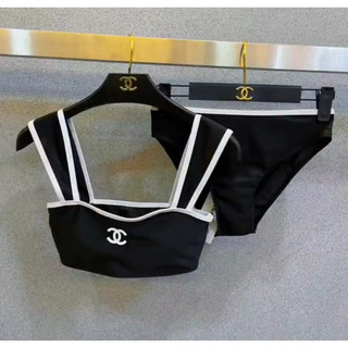 Áo thun co giãn gân SWIMSUIT BIKINI TOP + BOTTOM