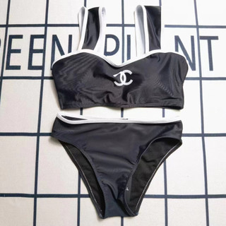 Áo thun co giãn gân SWIMSUIT BIKINI TOP + BOTTOM