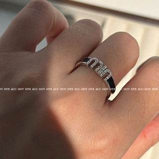Nhẫn thời trang nữ Chữ zircon đơn giản