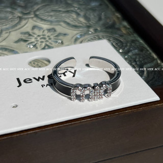 Nhẫn thời trang nữ Chữ zircon đơn giản