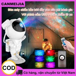 Canmeijia Led Phi Hành Gia Ngôi Sao Máy Chiếu Đèn Led Ngủ Có Điều Khiển Từ Xa Laser Galaxy Đèn Máy Chiếu USB Nhiều Màu Sắc Thời Gian Đèn Khí Quyển Cho Gia Đình Trang Trí Giáng Sinh Được