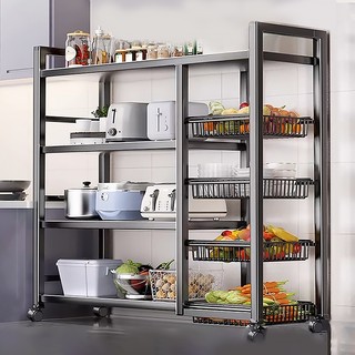 Kệ lò vi sóng Khung thép phủ bột chất lượng cao có bánh xe di chuyển Kệ bếp, kệ bếp, kệ đựng đồ, kệ bếp, kệ đựng đồ, kệ đựng đồ, kệ bếp