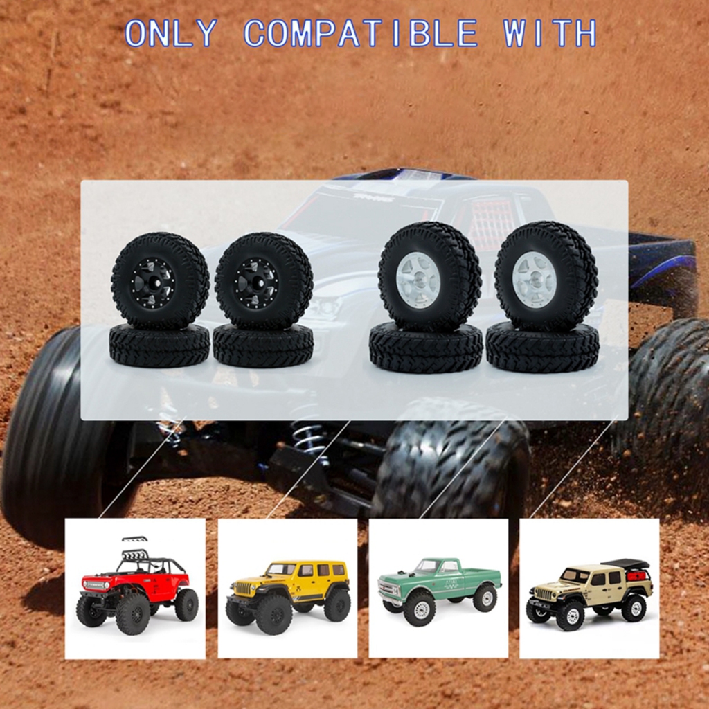 Set 4 Bánh Xe Thay Thế Chuyên Dụng Cho Xe Điều Khiển Từ Xa axial scx24 90081 axi00005 c10 Axi0006 Axi0002 rc 1 / 24