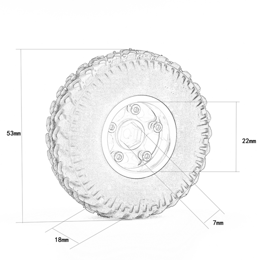 Set 4 Bánh Xe Thay Thế Chuyên Dụng Cho Xe Điều Khiển Từ Xa axial scx24 90081 axi00005 c10 Axi0006 Axi0002 rc 1 / 24
