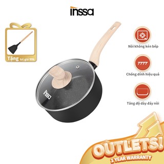 Nồi sữa INSSA 18cm có nắp bếp từ bếp điện từ gốm sứ nồi nhỏ sử dụng cho gia đình GUOJ019