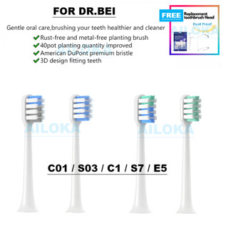 12 CÁI - Đầu thay bàn chải đánh răng điện For Xiaomi DR.B Doctor Bei C01 / S03 / C1 / C2 / S7 / E5