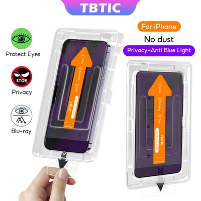 TBTIC Cho iPhone Bảo Vệ Màn Hình Kính Cường Lực 17 16 15 14 13 12 11 Pro Max Plus XR X Xs Air Privacy Blueray Chống Ánh Sáng Xanh Vân Tay Với Tự Động Căn Chỉnh Dễ Dàng Lắp Đặt