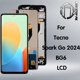 Dành cho tecno spark go 2024 bg6 màn hình lcd bộ số hóa màn hình cảm ứng có khung lắp ráp cho spark go 2024