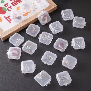 1pc Hộp Nhựa Trong Suốt Hình Vuông Đựng Trang Sức Tiện Dụng
