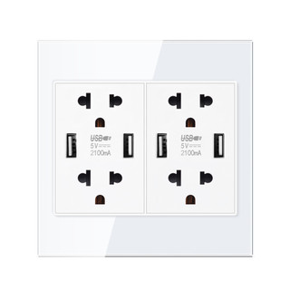 Viswe ổ cắm ổ cắm usb ổ cắm 3 lỗ ổ cắm màu đen ổ cắm màu trắng，120*120mm tấm kính