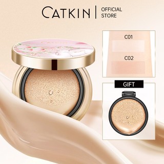 CATKIN Kem nền BB  hai màu tùy chọn có 2 lõi thay thế và mút tán phấn 36g