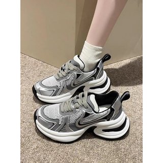  Bonnie cathy Giày Thể Thao Đế Dày 7cm Màu Bạc Khối Lượng Nhẹ Thoáng Khí Thời Trang Hàn Quốc Giản Dị 