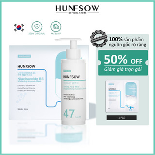 Set Sữa Rửa Mặt Và Mặt nạ Hunfsow Làm Trắng Da Và Dưỡng Ẩm - Da nhạy cảm✅