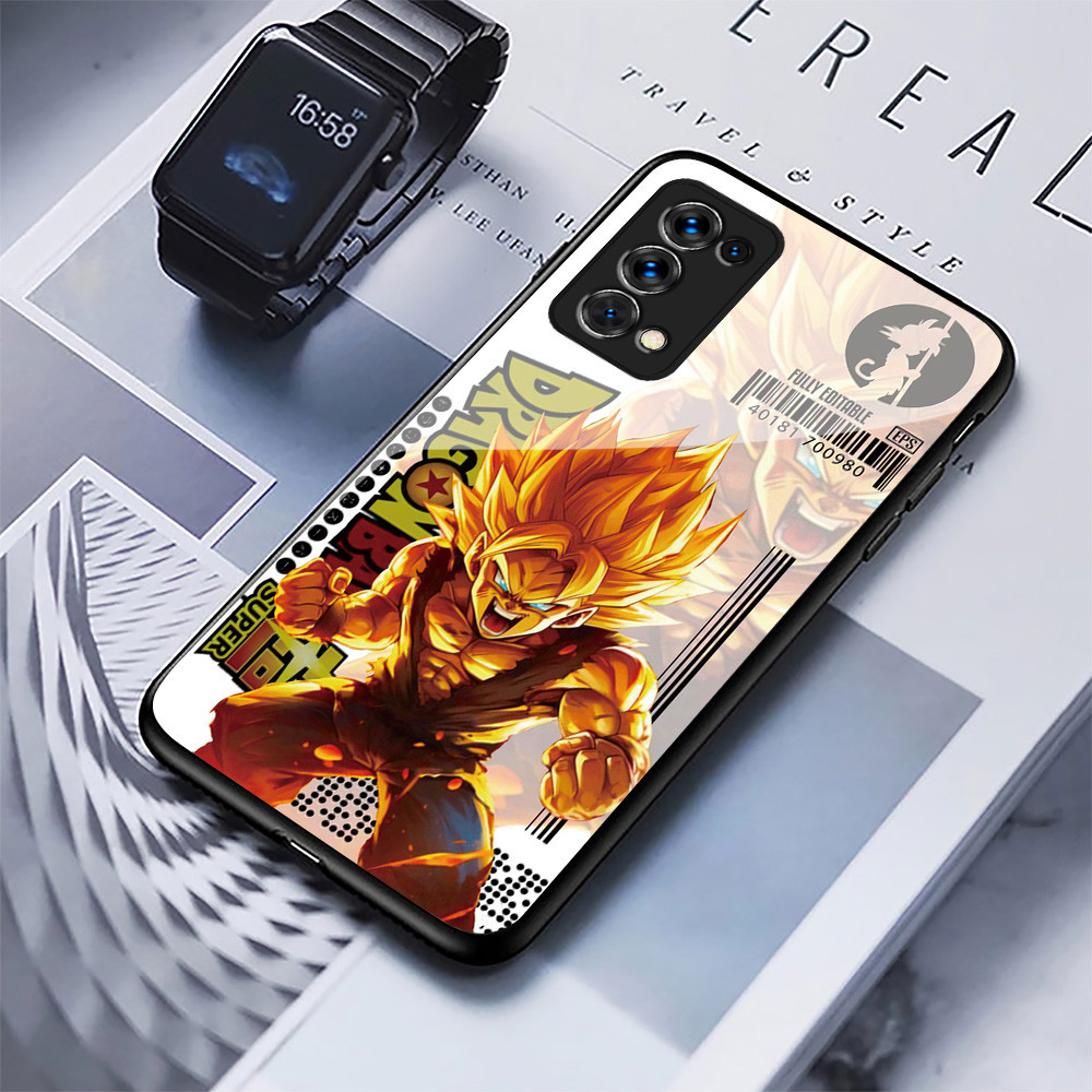 Ốp Kính Cho OPPO Reno 5 Pro Plus Lite 5Z 5K 5F Dragon Ball Super Saiyan Vỏ Điện Thoại Cứng