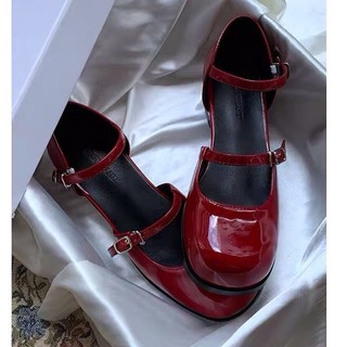 Giày da cho nữ lolita baotou vintage french cao cấp