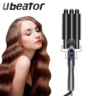 Máy uốn tóc Ubeator Ba ống tóc dài gợn sóng lớn sắt uốn bạc