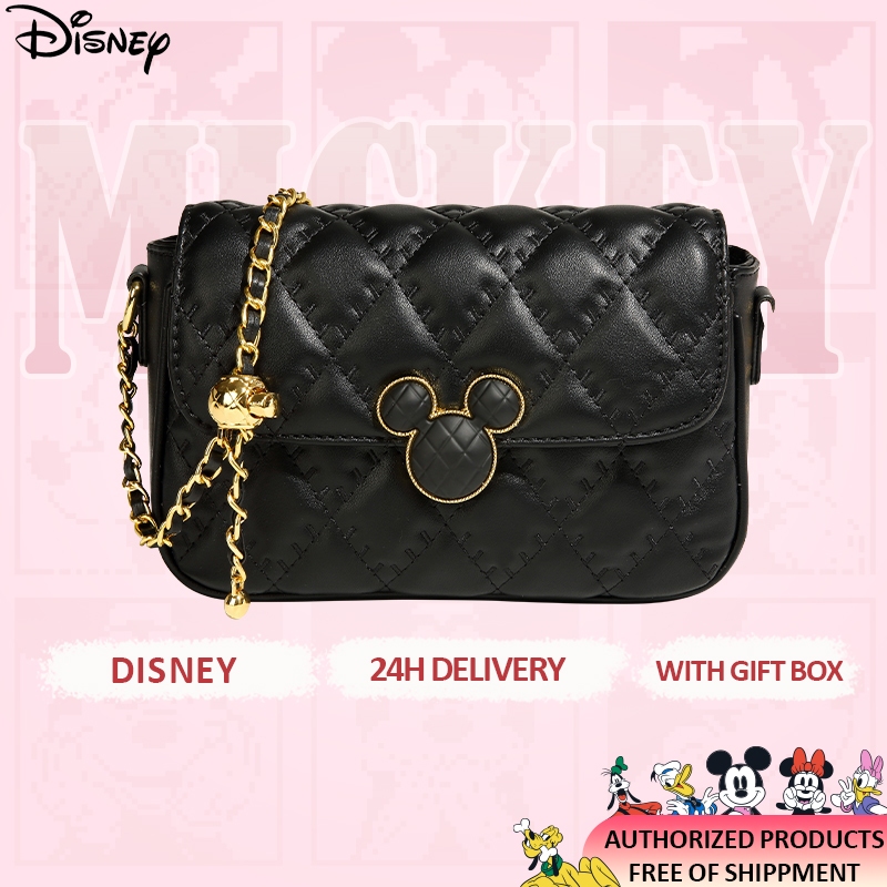 Disney Chính Thức Chính Thức Mickey Series Túi Bóng Vàng Thời Trang Đi Lại Túi Đeo Vai Cổ Điển Đơn Giản Túi Đeo Vai Có Thể Điều Chỉnh Dây Đeo Vai Dung Tích Lớn Nhiều Túi Nữ