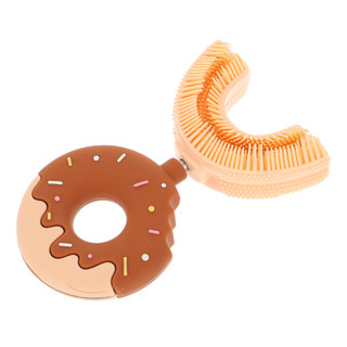Trẻ em hoạt hình silicone trẻ em hướng dẫn sử dụng bánh rán hình chữ U hoạt hình mô hình bàn chải đánh răng màu vàng / xanh / hồng