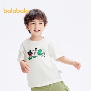 Balabala Áo Trẻ Em Bé Trai Tay Ngắn Top 2024 Mùa Hè Mới Trẻ Em Cotton Hoạt Hình Dễ Thương Cho Bé Gái