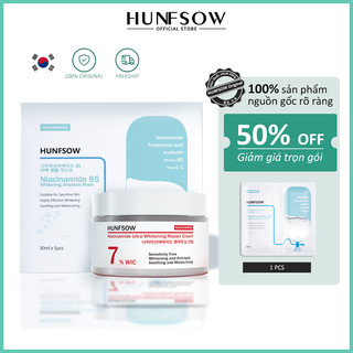 Set Kem dưỡng ẩm và mặt nạ Hunfsow Niacinamide Vitamin B5 Da làm sáng da đàn hồi