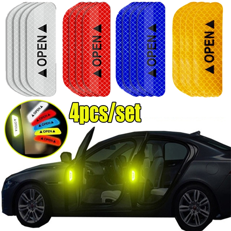 Set 4 Miếng Dán Phản Quang Cảnh Báo Phản Quang Cho Thân Xe Hơi