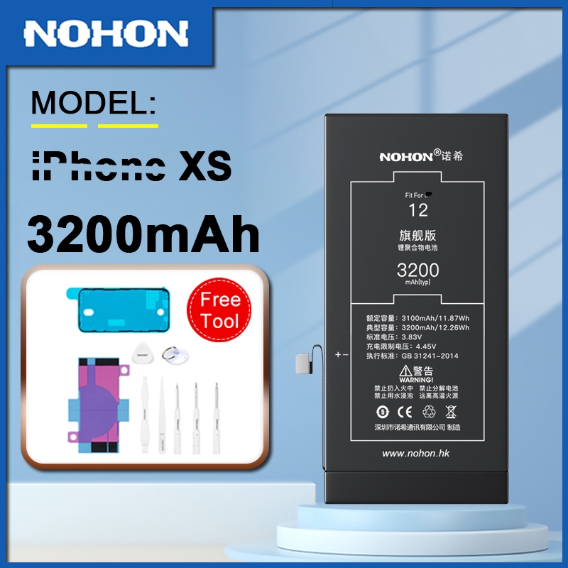 Pin NOHON Cho Điện Thoại X 11 8 7 6S 6 S 12 Mini 5S 5 Thay Thế Dung Tích Cao Bateria Cho PhoneX 7 8