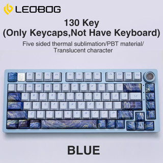 Aula LEOBOG Keycap 130 phím PBT Mặt khắc DIY Keycap Van Gogh Chủ đề phi hành gia đêm đầy sao Không bao gồm núm và bàn phím