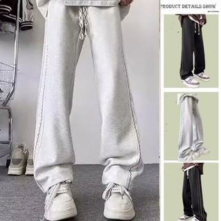 Phong Cách Hàn Quốc Mới Màu Trơn Thêu Sọc Thẳng Nam Xuân Hè Quần Thể Thao Thiết Kế Cảm Giác Xu Hướng Cao Thời Trang Chống Đập Quần Thường Ngày
