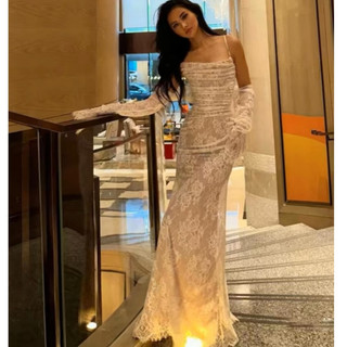 Bộ Áo Đầm Hai Dây + Áo Khoác Ren Màu Đen Phong Cách retro Dành Cho Nữ 2024 cho nữ