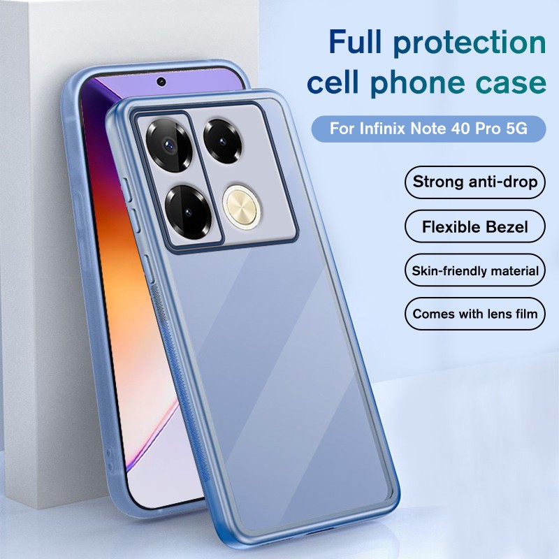 Màu Trơn Silicon Trong Suốt Camera Chống Sốc Cho Infinix Note 40 Pro Plus Ốp Lưng Silicon Trong Suốt