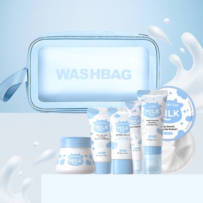 Sữa LAIKOU Làm Sáng Da 7 Cái / bộ Kem Chống Nắng Tăng Cường Độ SPF50 Có Túi Rửa