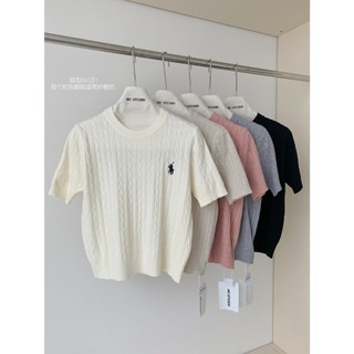 Áo len ngắn tay cổ tròn thêu 71429
