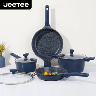 JEETEE Set 4 Chảo Và Nồi Chống Dính An Toàn Cho Sức Khỏe Phong Cách Mới Phù Hợp Cho Nhà Bếp
