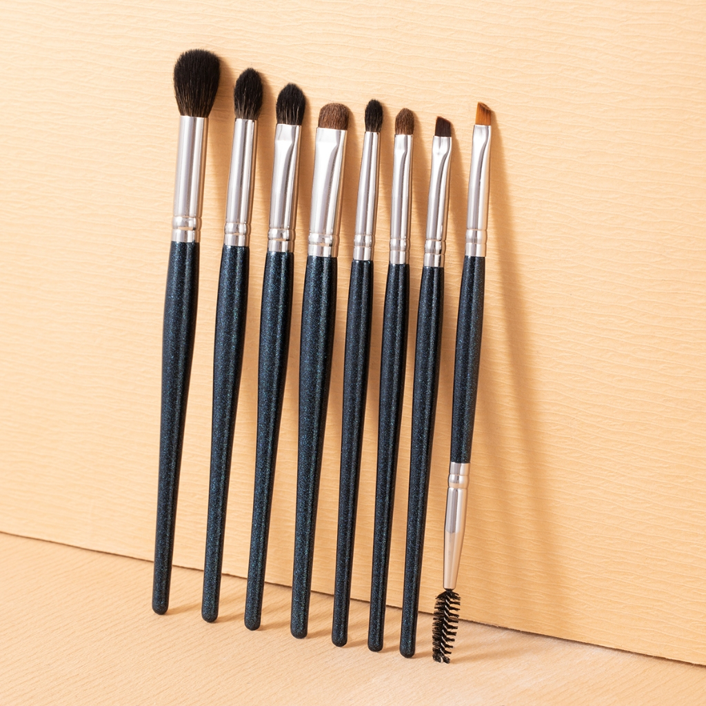 【OVW】 8 chiếc Star Blue Handle Eye Shadow Brush / Eyebrow Brush / Bộ cọ trang điểm ZH00002