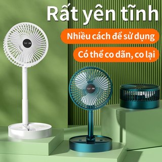 Quạt Mini Ouyili, Quạt Sạc Để Bàn Gấp Gió 3 Cấp Xoay 360 Độ, Sạc Pin USB Có Thể Mở Rộng Bảo Hành 1 Tháng