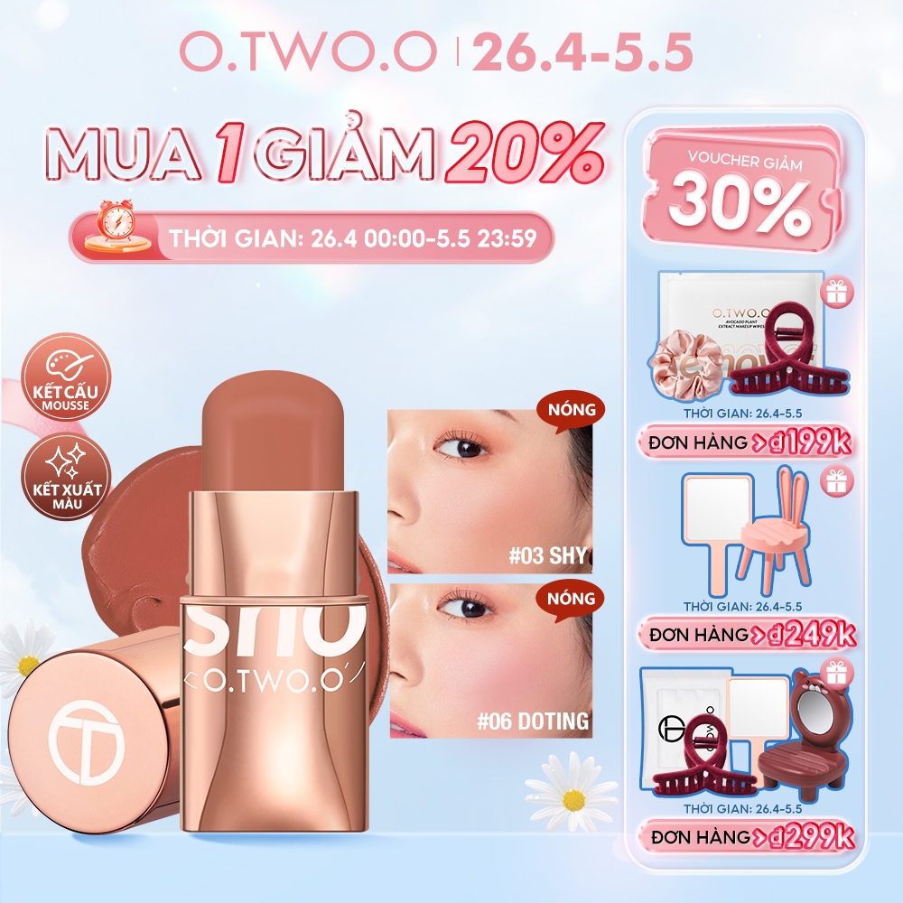 Phấn má hồng dạng thỏi O.TWO.O cấp ẩm 6 màu sắc lựa chọn | BigBuy360 - bigbuy360.vn