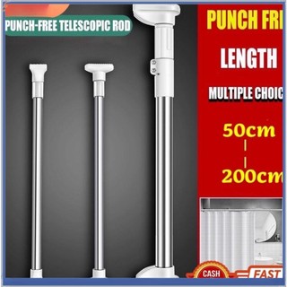  Bộ thanh treo rèm bằng thép không gỉ Thanh treo rèm có thể điều chỉnh Thanh giằng vải phòng tắm Chống trượt