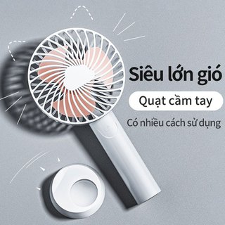 Quạt cầm tay Ouyili mini (pin + đế + cáp sạc), quạt làm mát mini cầm tay K1, dễ thương và sáng tạo, tiếng ồn thấp, thời trang mùa hè, thích hợp để sử dụng tại nhà / văn phòng / ngoài trời