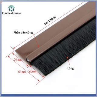 Miếng dán dưới cửa Bàn chải nhãn dán cửa chống côn trùng Chống bụi Bảo vệ bề mặt mịn màng Tiếng ồn Re