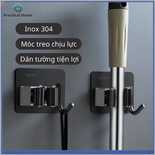 Móc treo phòng tắm được làm bằng thép không gỉ 304. Kẹp cây lau nhà và chổi treo tường, Vật liệu siêu bền, chất lượng cao.