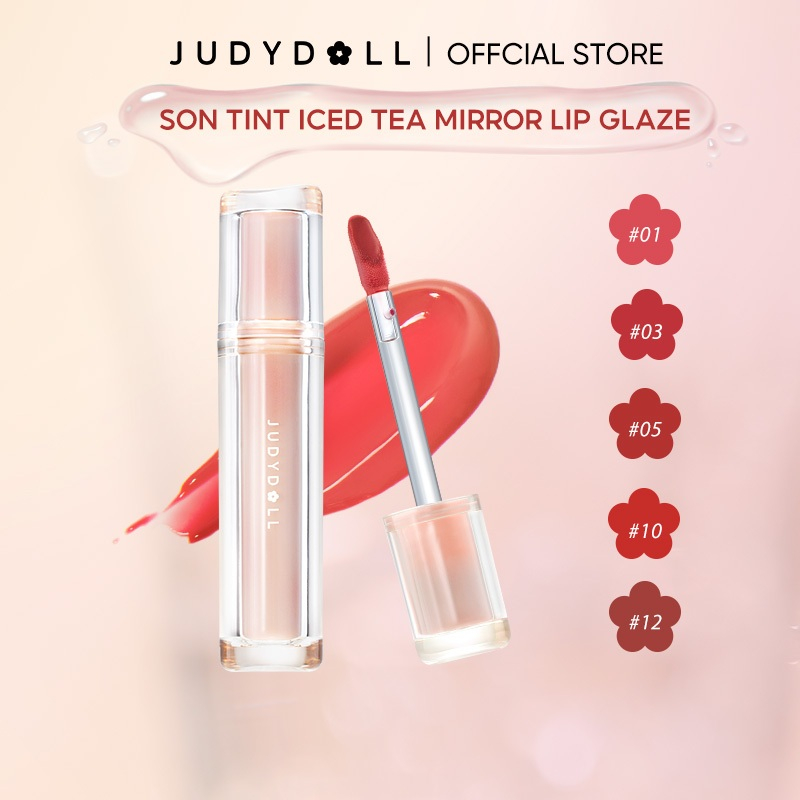 Son tint Judydoll Ice Tea Mirror mật ong thạch thủy tinh