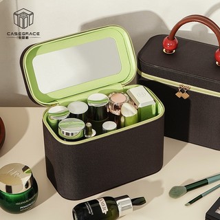 Casegrace Túi đựng mỹ phẩm di động Túi lưu trữ trang điểm Đồ trang sức đa chức năng Đồ trang điểm lớn Túi đựng đồ vệ sinh du lịch Túi trang điểm