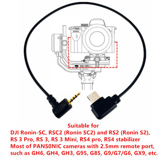 Cáp Điều Khiển TypeC Sang 2.5 Mm L1 RSS Cho Máy Ảnh Panasonic GH6 GH4 GH3 G95 & DJI RSC2 RS4 RS3 Pro Ronin-SC Ronin SC Type-C USB-C