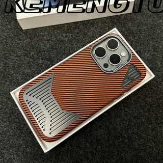 【Aluminum alloy cooling/Kevlar texture/Pc hard case/Gray】ốp lưng compatible for iPhone 12 13 14 15 pro max case
