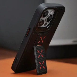 【Bracket/Leather hard case/Black】ốp lưng compatible for iPhone 12 13 14 15 pro max case